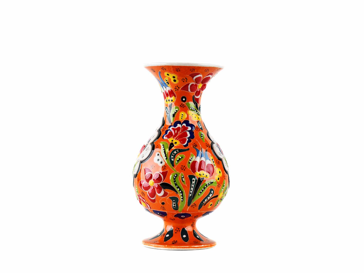 15 cm Turkish Vase Flower Orange Design 2 Ceramic Sydney Grand Bazaar 