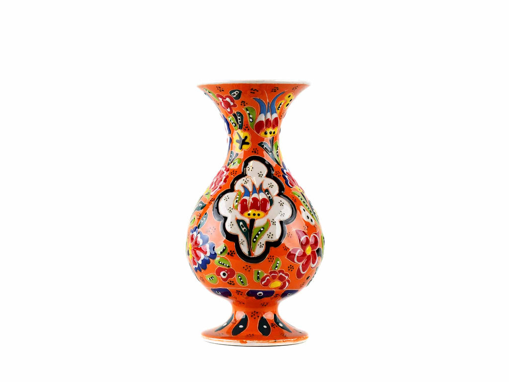 15 cm Turkish Vase Flower Orange Design 2 Ceramic Sydney Grand Bazaar 