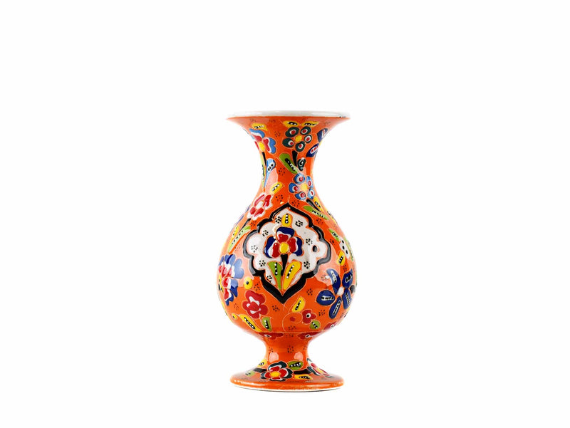 15 cm Turkish Vase Flower Orange Design 3 Ceramic Sydney Grand Bazaar 