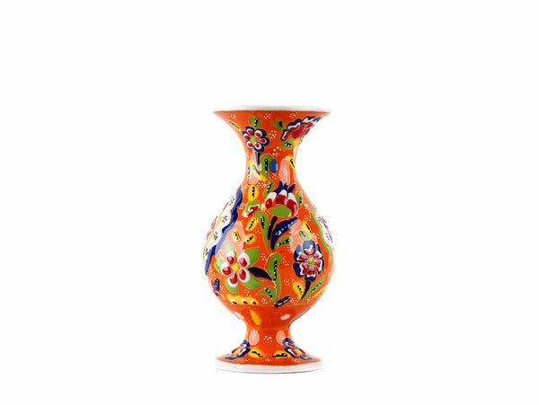 15 cm Turkish Vase Flower Orange Design 4 Ceramic Sydney Grand Bazaar 