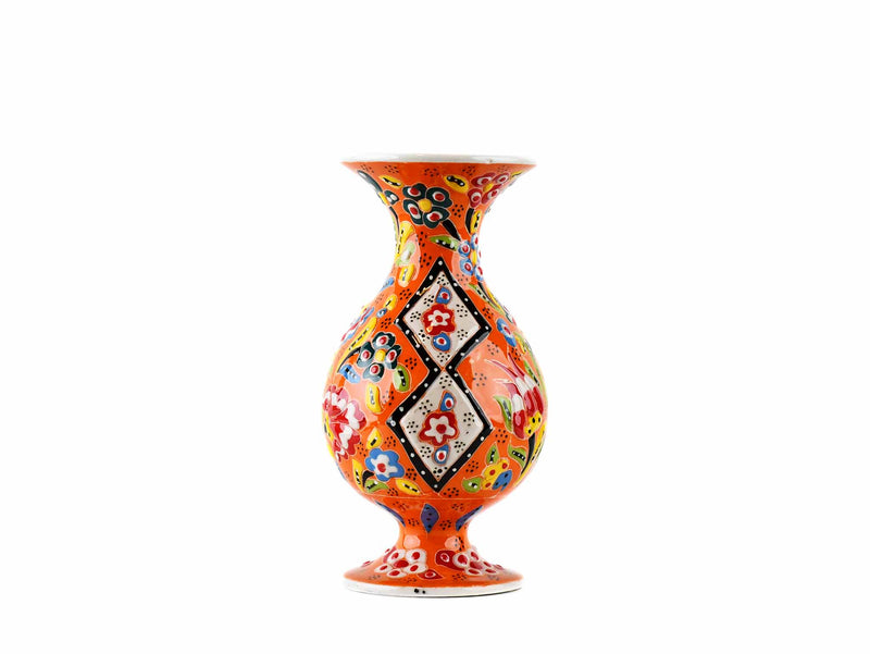 15 cm Turkish Vase Flower Orange Design 5 Ceramic Sydney Grand Bazaar 