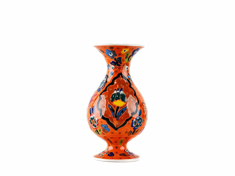 15 cm Turkish Vase Flower Orange Design 6 Ceramic Sydney Grand Bazaar 