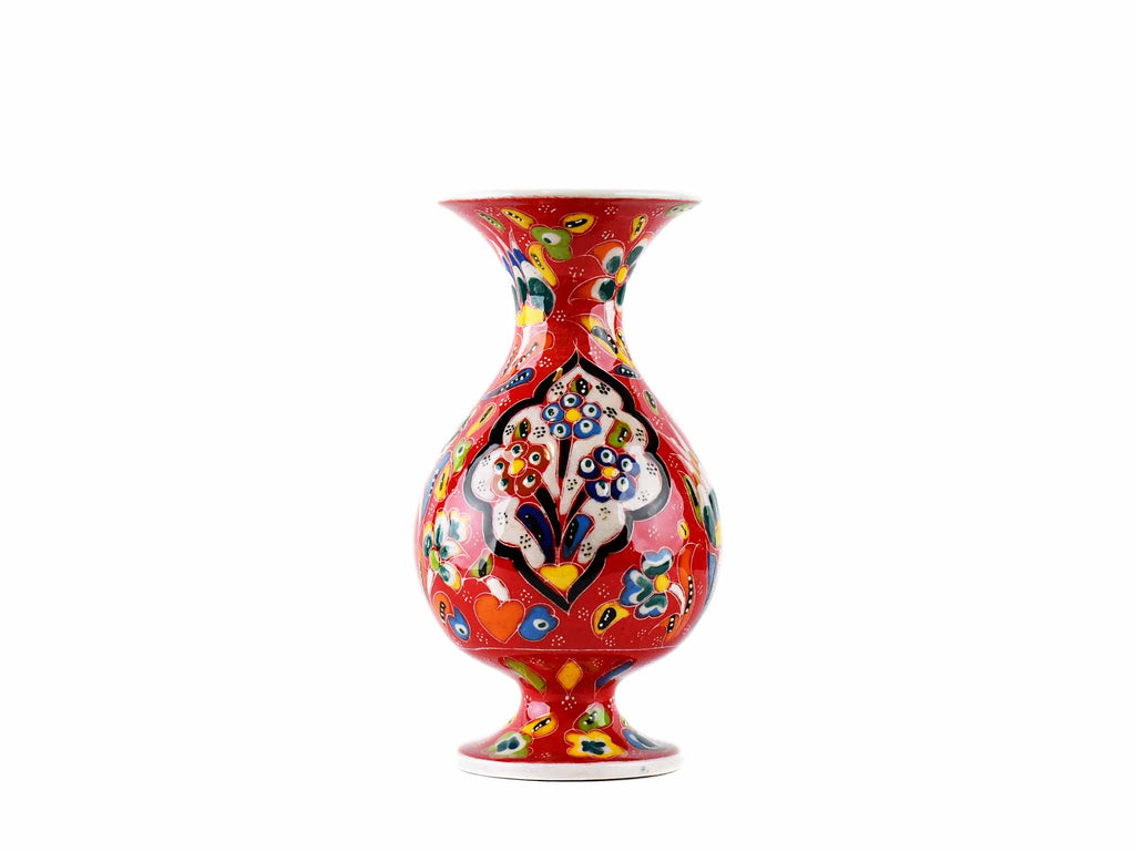 15 cm Turkish Vase Flower Red Design 1 Ceramic Sydney Grand Bazaar 