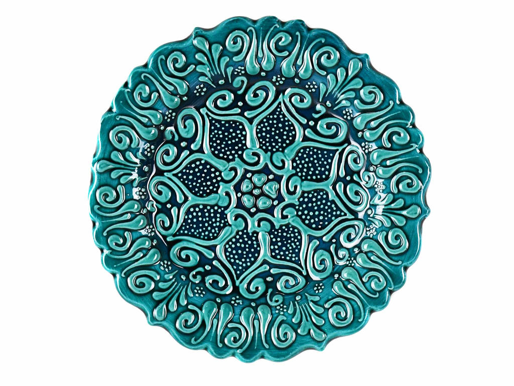18 cm Turkish Plate Firuze Collection Turquoise Green Ceramic Sydney Grand Bazaar Design 1 