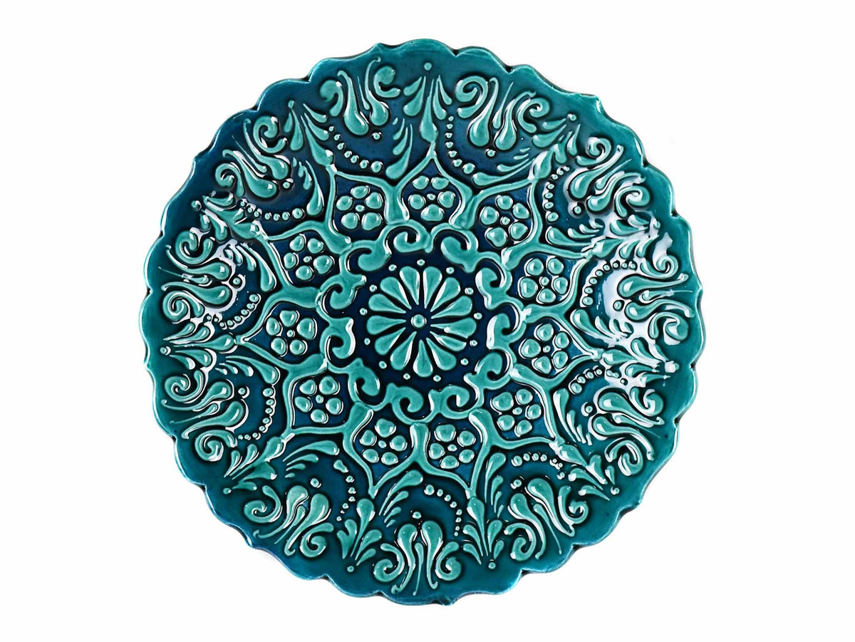 18 cm Turkish Plate Firuze Collection Turquoise Green Ceramic Sydney Grand Bazaar Design 2 