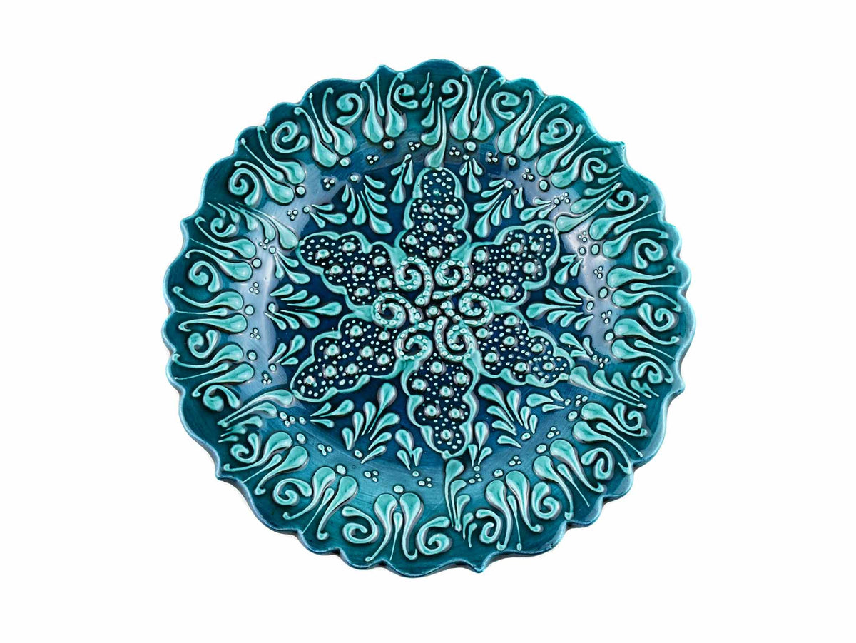 18 cm Turkish Plate Firuze Collection Turquoise Green Ceramic Sydney Grand Bazaar Design 4 
