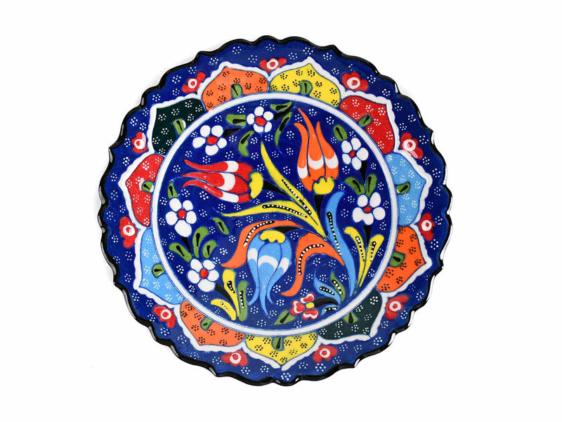 18 cm Turkish Plate Flower Collection Blue Ceramic Sydney Grand Bazaar 12 