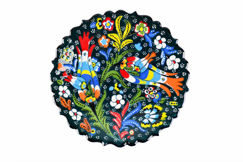 18 cm Turkish Plate Flower Collection Green Ceramic Sydney Grand Bazaar 6 