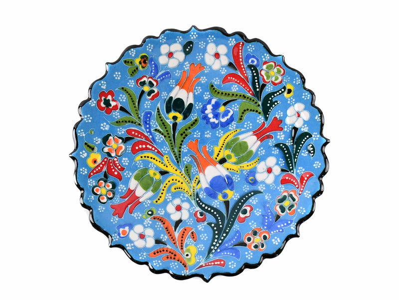 18 cm Turkish Plate Flower Collection Light Blue Ceramic Sydney Grand Bazaar 3 