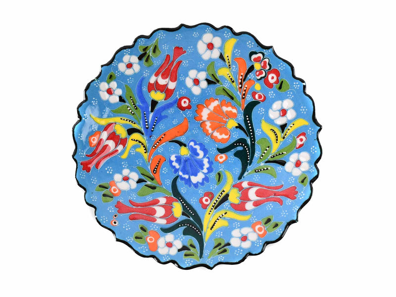 18 cm Turkish Plate Flower Collection Light Blue Ceramic Sydney Grand Bazaar 1 