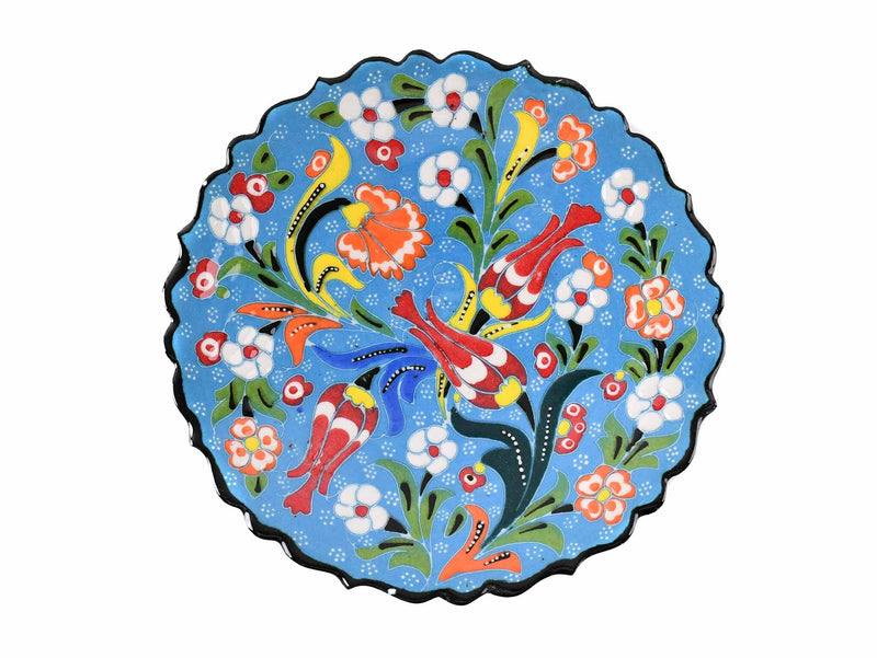 18 cm Turkish Plate Flower Collection Light Blue Ceramic Sydney Grand Bazaar 5 