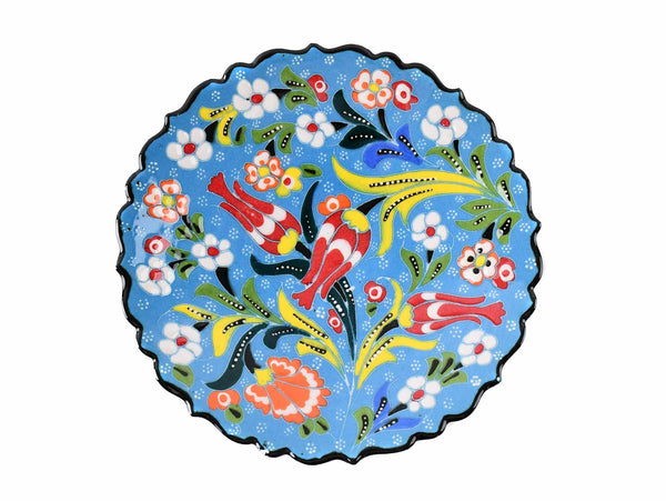 18 cm Turkish Plate Flower Collection Light Blue Ceramic Sydney Grand Bazaar 2 