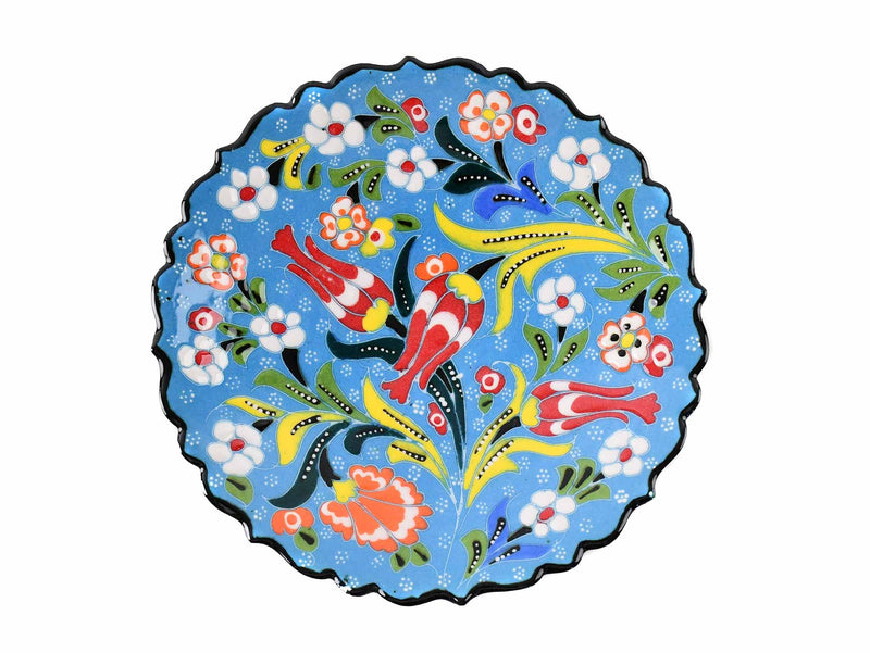 18 cm Turkish Plate Flower Collection Light Blue Ceramic Sydney Grand Bazaar 2 
