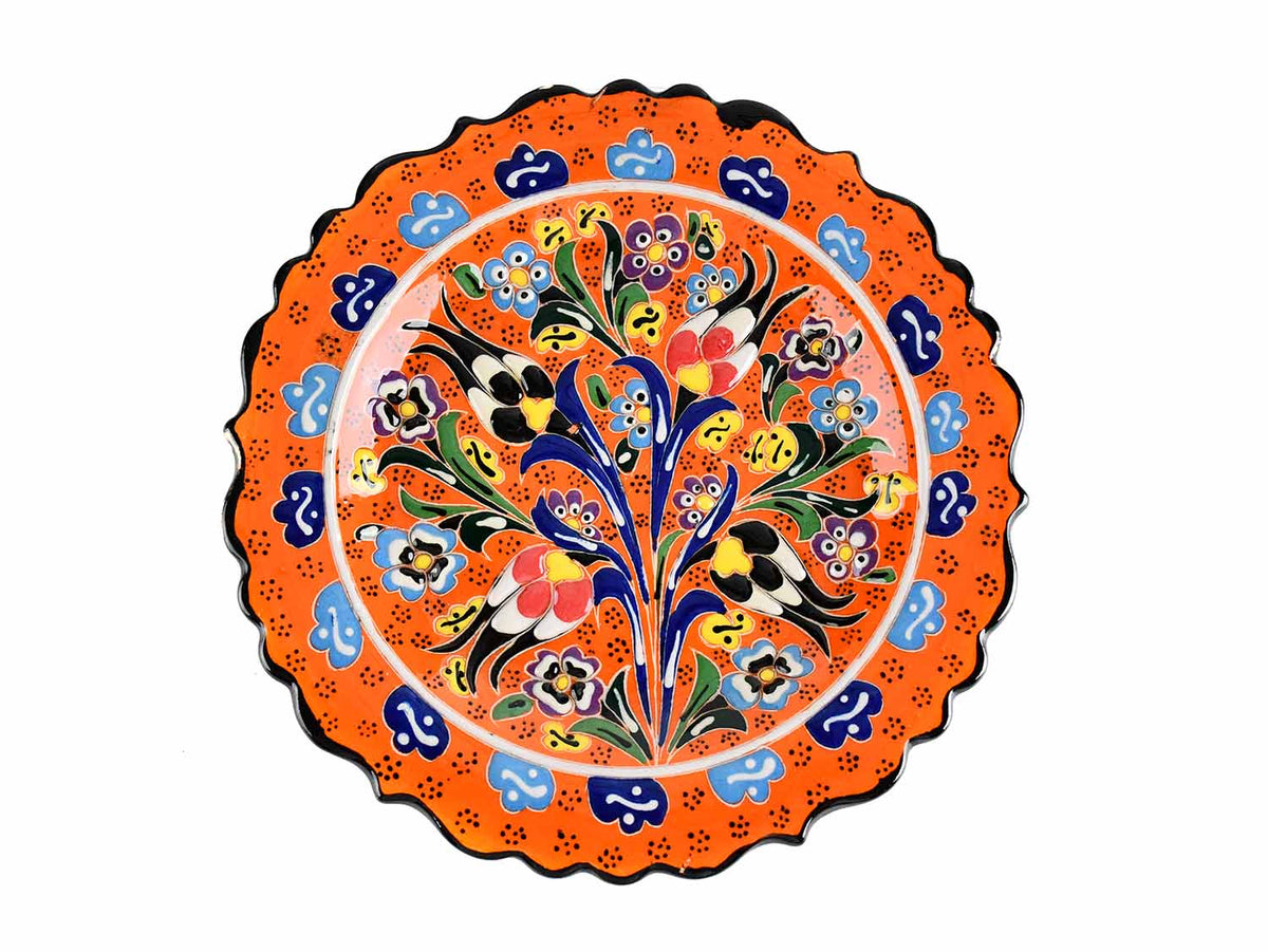 18 cm Turkish Plate Flower Collection Orange Ceramic Sydney Grand Bazaar 3 