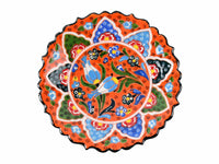 18 cm Turkish Plate Flower Collection Orange Ceramic Sydney Grand Bazaar 2 