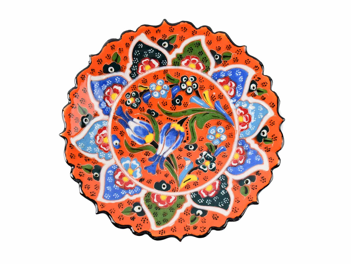 18 cm Turkish Plate Flower Collection Orange Ceramic Sydney Grand Bazaar 7 