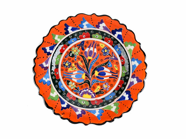 18 cm Turkish Plate Flower Collection Orange Ceramic Sydney Grand Bazaar 1 