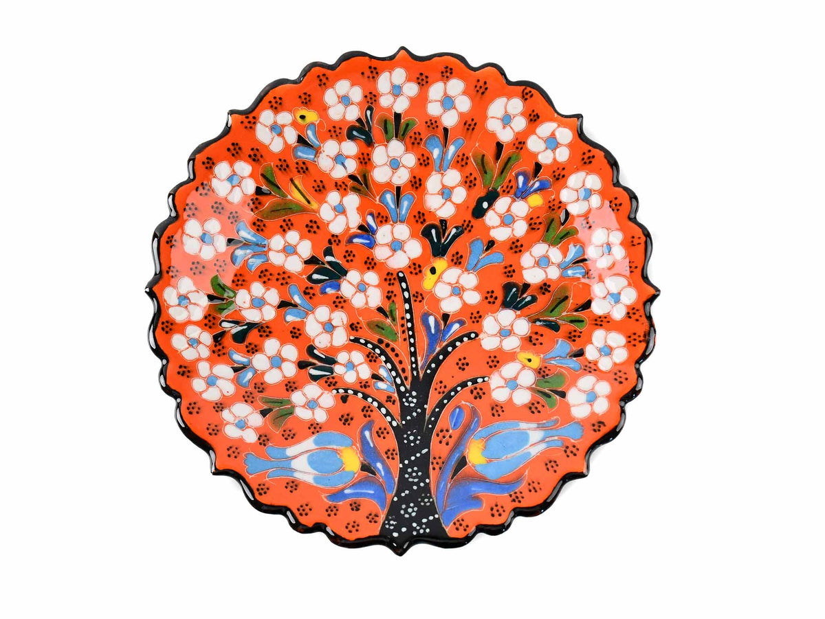 18 cm Turkish Plate Flower Collection Orange Ceramic Sydney Grand Bazaar 8 