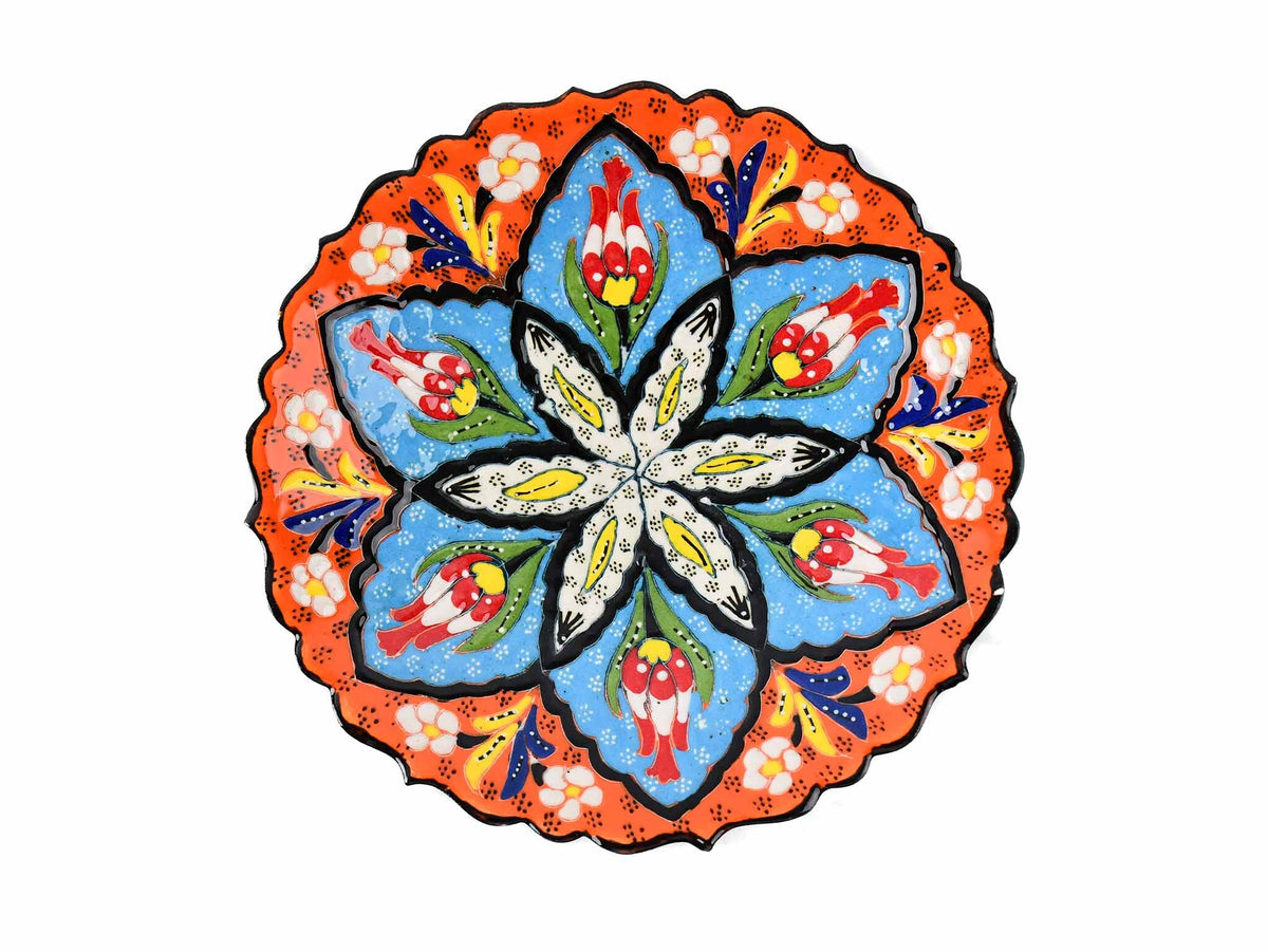 18 cm Turkish Plate Flower Collection Orange Ceramic Sydney Grand Bazaar 5 