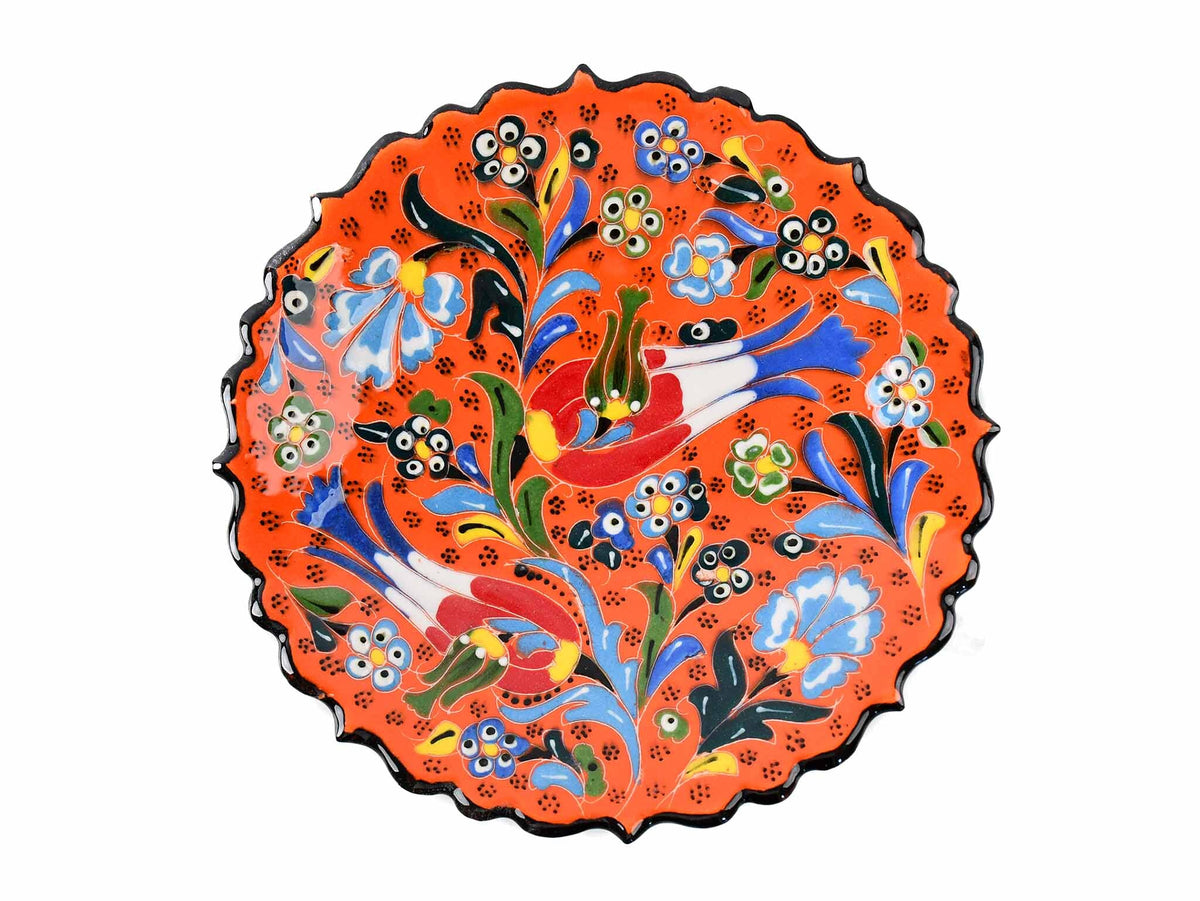 18 cm Turkish Plate Flower Collection Orange Ceramic Sydney Grand Bazaar 6 