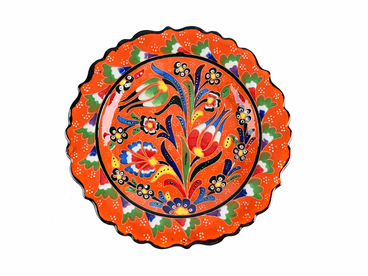 18 cm Turkish Plate Flower Collection Orange Ceramic Sydney Grand Bazaar 4 