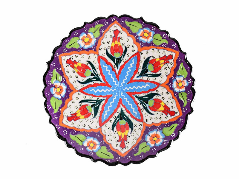 18 cm Turkish Plate Flower Collection Purple Ceramic Sydney Grand Bazaar 2 