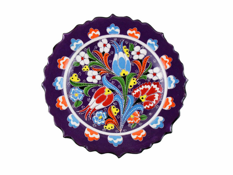 18 cm Turkish Plate Flower Collection Purple Ceramic Sydney Grand Bazaar 2 
