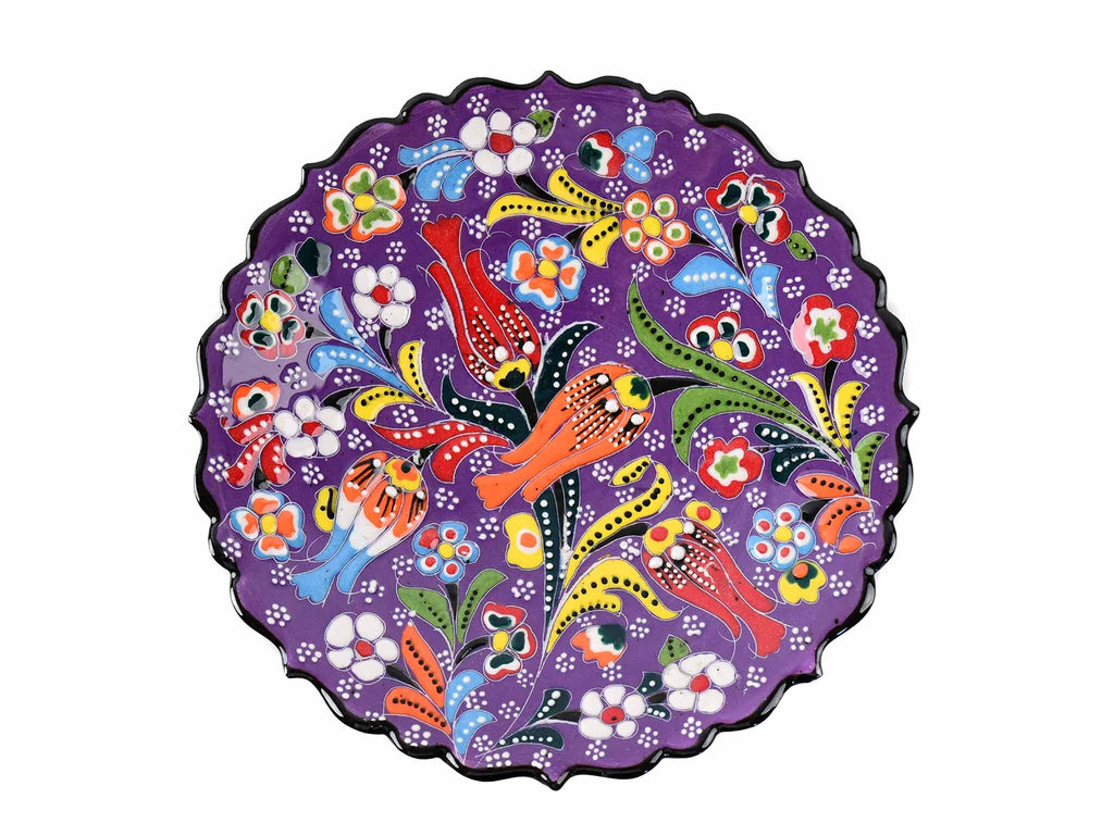 18 cm Turkish Plate Flower Collection Purple Ceramic Sydney Grand Bazaar 1 