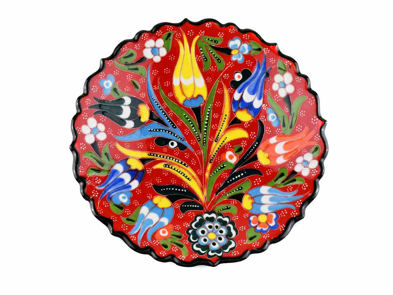 18 cm Turkish Plate Flower Collection Red Ceramic Sydney Grand Bazaar 4 