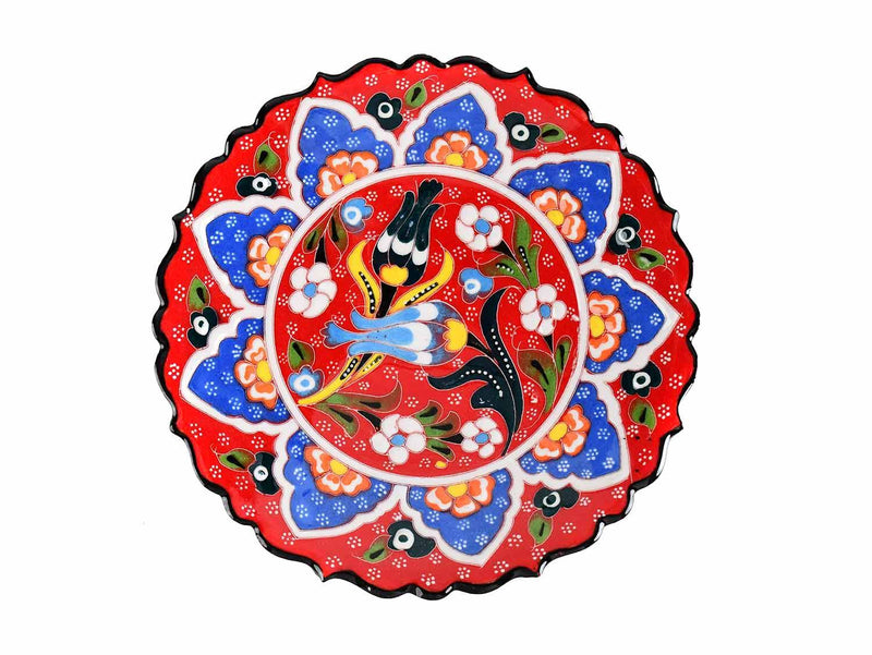 18 cm Turkish Plate Flower Collection Red Ceramic Sydney Grand Bazaar 