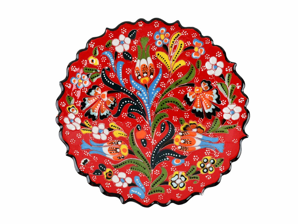 18 cm Turkish Plate Flower Collection Red Ceramic Sydney Grand Bazaar 3 