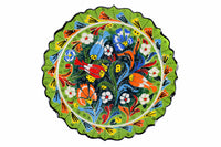 18 cm Turkish Plate Flower Collection Two Tone Light Green Ceramic Sydney Grand Bazaar 8 