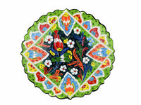 18 cm Turkish Plate Flower Collection Two Tone Light Green Ceramic Sydney Grand Bazaar 3 