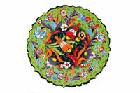 18 cm Turkish Plate Flower Collection Two Tone Light Green Ceramic Sydney Grand Bazaar 7 