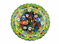 18 cm Turkish Plate Flower Collection Two Tone Light Green Ceramic Sydney Grand Bazaar 2 