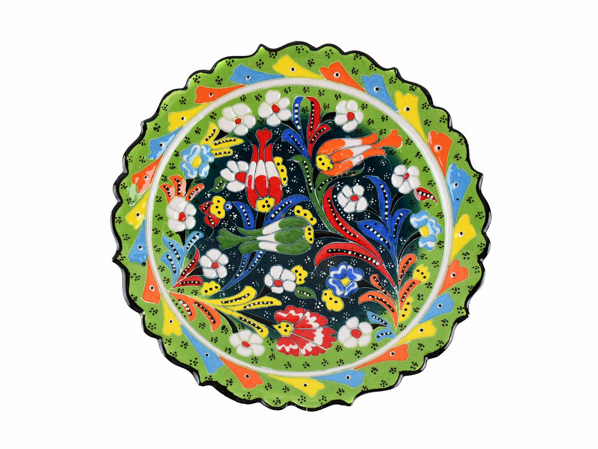18 cm Turkish Plate Flower Collection Two Tone Light Green Ceramic Sydney Grand Bazaar 4 