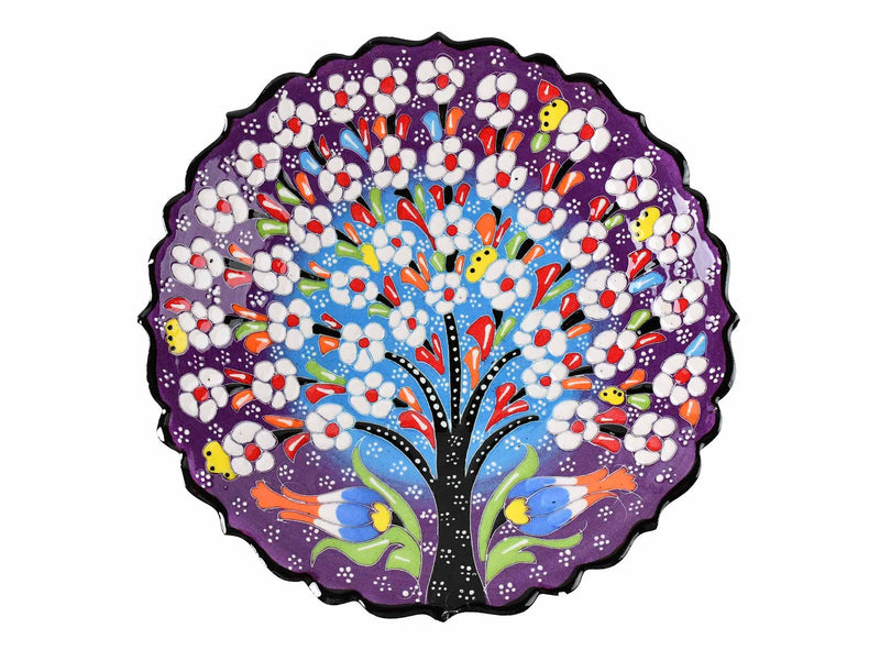 18 cm Turkish Plate Flower Collection Purple