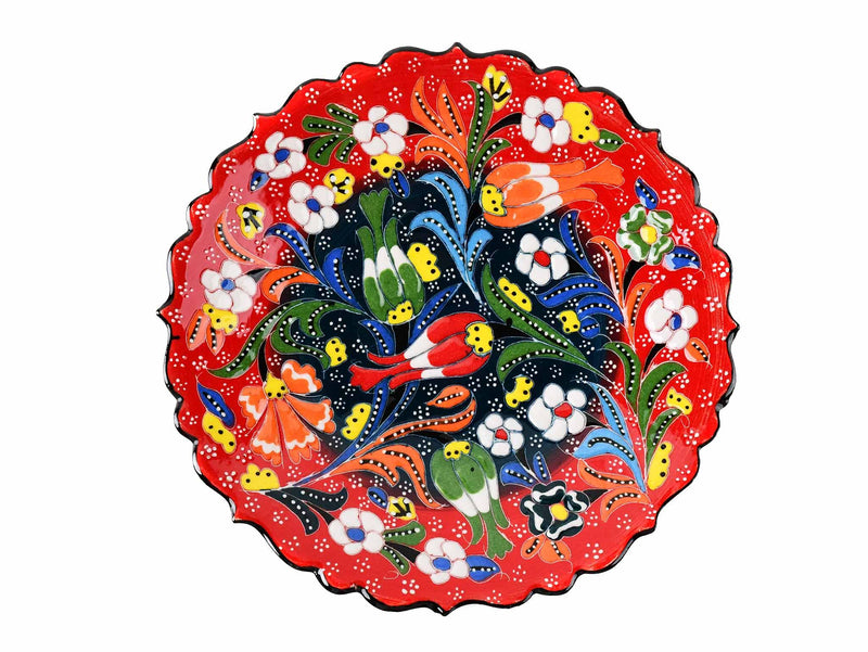 18 cm Turkish Plate Flower Collection Two Tone Red Ceramic Sydney Grand Bazaar 13 