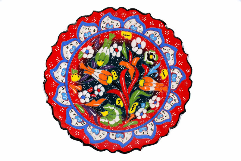 18 cm Turkish Plate Flower Collection Two Tone Red Ceramic Sydney Grand Bazaar 7 