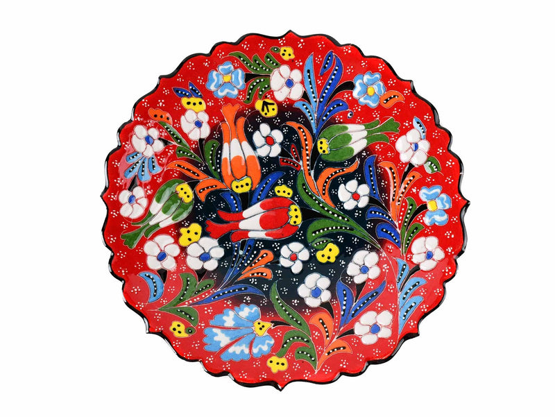 18 cm Turkish Plate Flower Collection Two Tone Red Ceramic Sydney Grand Bazaar 14 