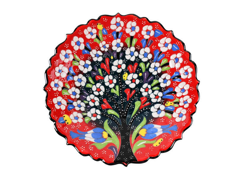 18 cm Turkish Plate Flower Collection Two Tone Red Ceramic Sydney Grand Bazaar 10 