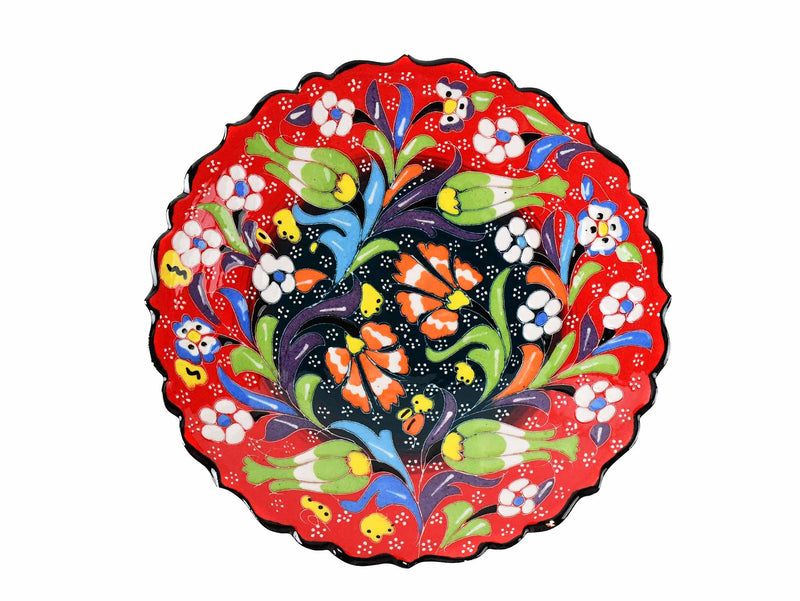 18 cm Turkish Plate Flower Collection Two Tone Red Ceramic Sydney Grand Bazaar 5 