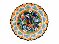 18 cm Turkish Plate Flower Collection Two Tone Yellow Ceramic Sydney Grand Bazaar 5 