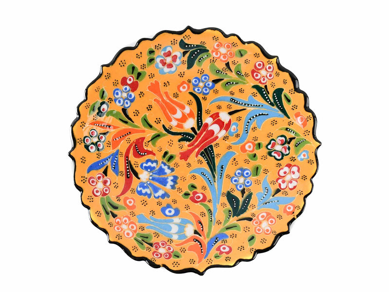18 cm Turkish Plate Flower Collection Yellow Ceramic Sydney Grand Bazaar 3 