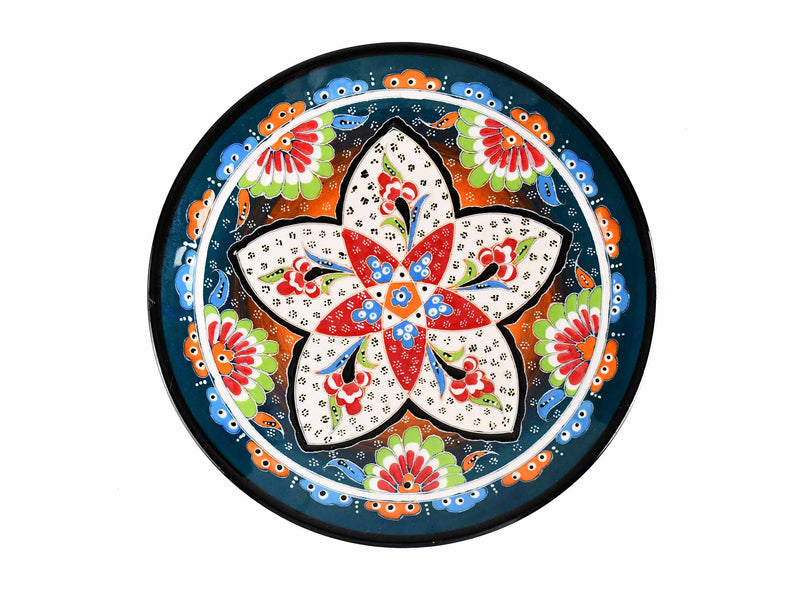 18 cm Turkish Plate Flower Round Shaped Green Ceramic Sydney Grand Bazaar 3 