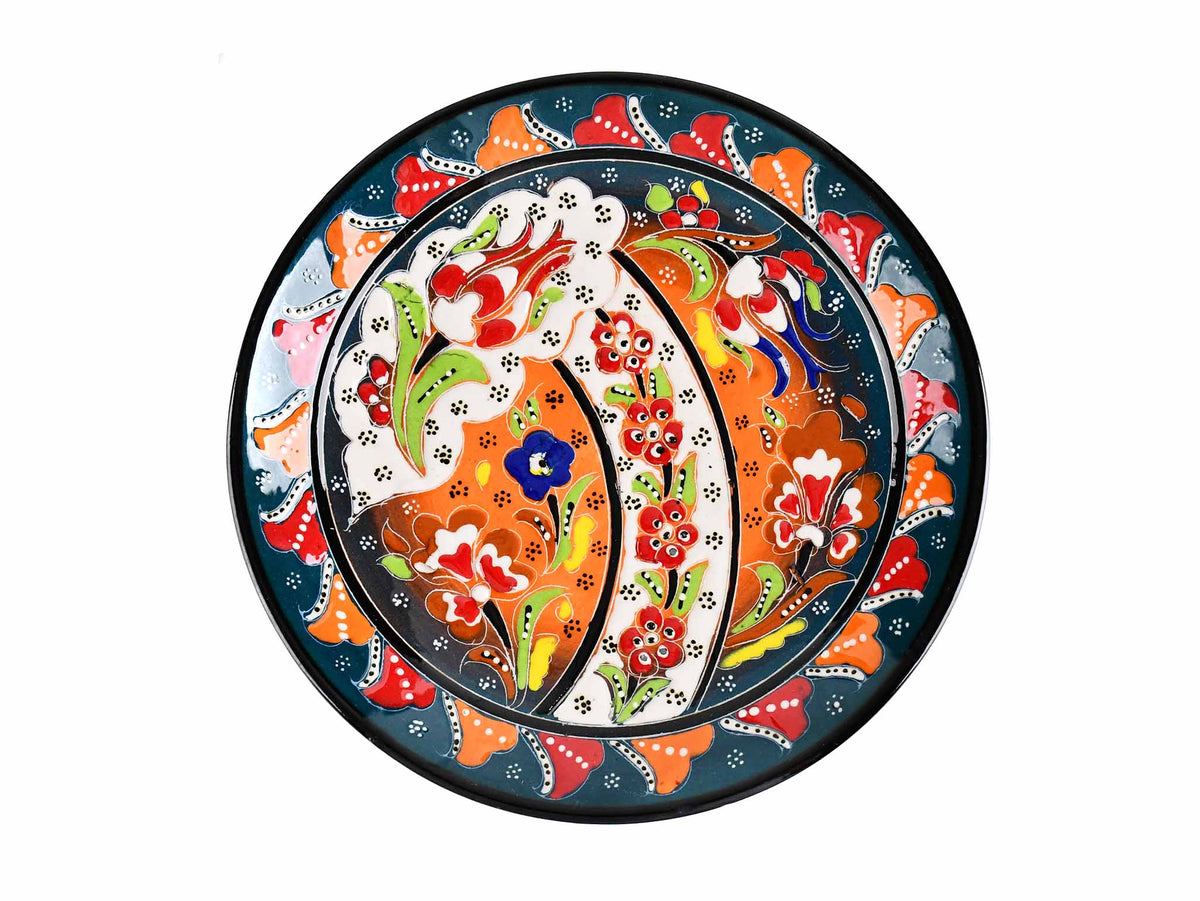 18 cm Turkish Plate Flower Round Shaped Green Ceramic Sydney Grand Bazaar 2 