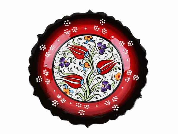 18 cm Turkish Plate Millennium Black Red Ceramic Sydney Grand Bazaar 1 