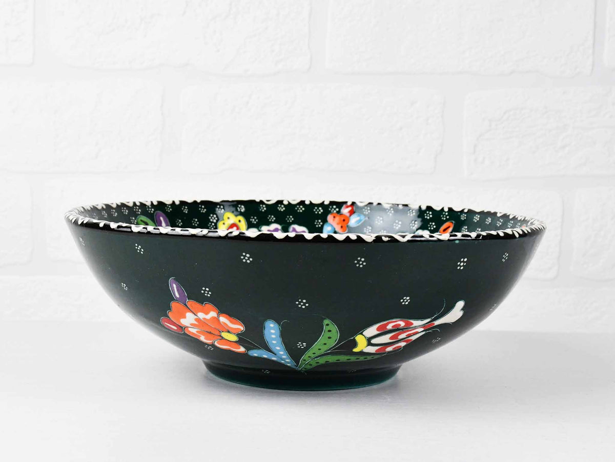 20 cm Turkish Bowl Flower Green Ceramic Sydney Grand Bazaar 