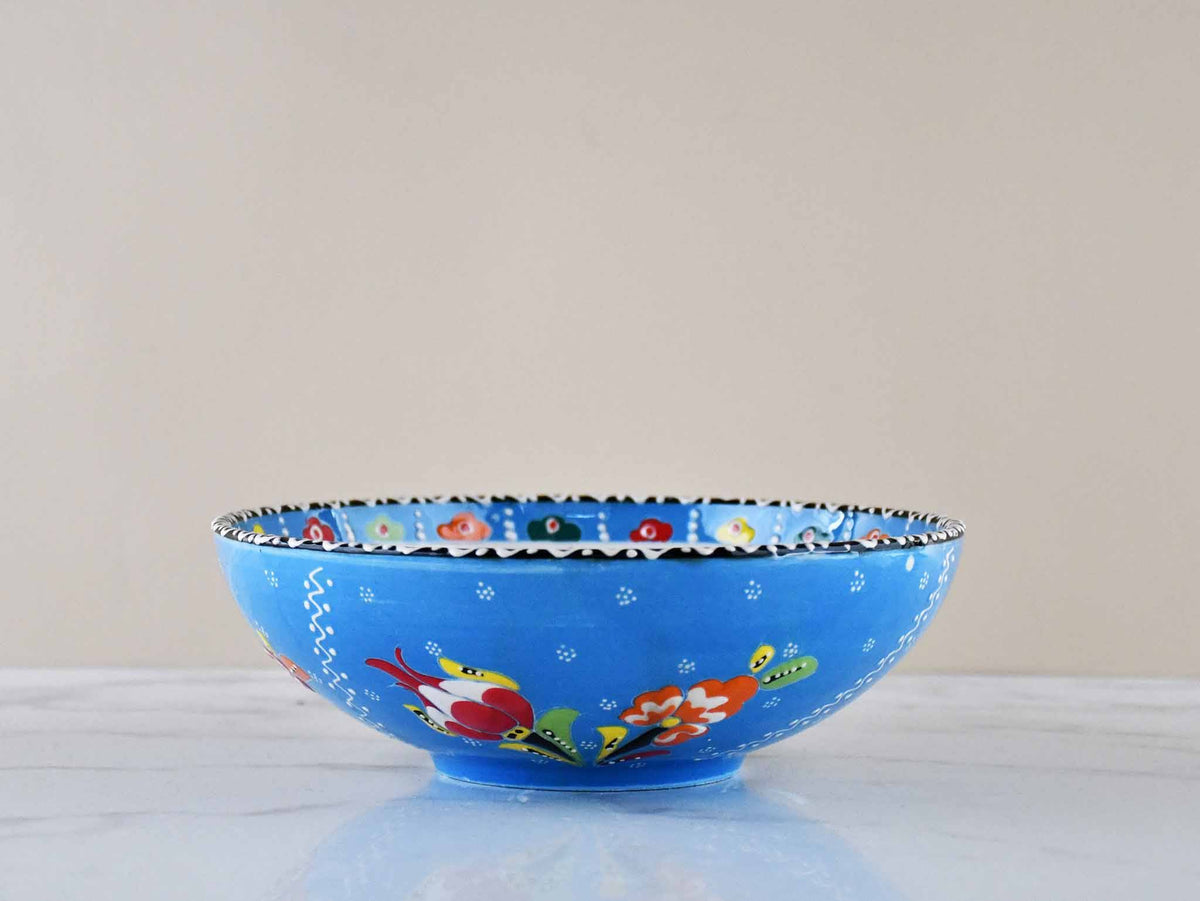 20 cm Turkish Bowl Flower Light Blue Ceramic Sydney Grand Bazaar 