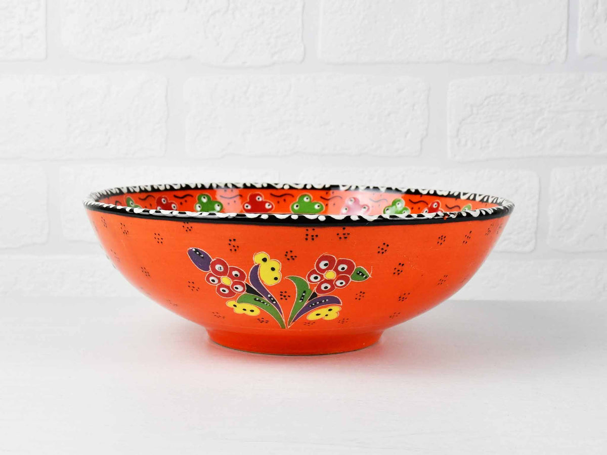 20 cm Turkish Bowl Flower Orange Ceramic Sydney Grand Bazaar 
